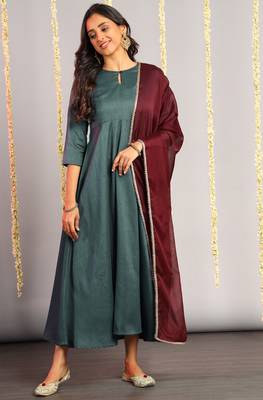 Grey plain silk salwar 3