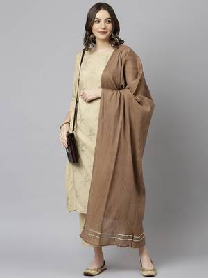 Janasya Beige embroidered rayon salwar 2