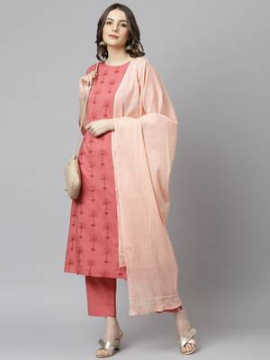 Pink embroidered rayon salwar 1