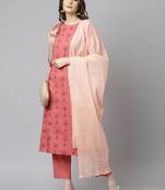 Pink embroidered rayon salwar