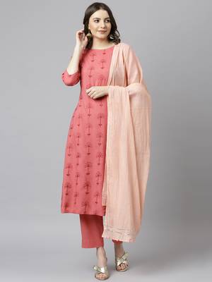 Pink embroidered rayon salwar 2