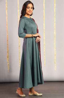 Grey plain silk salwar 4