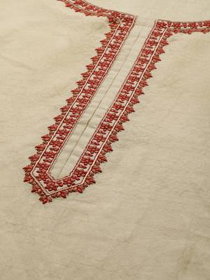 Minora Cotton Off-White Embroidered Kurta Sets & Trousers with Dupatta 5