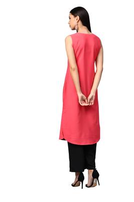 Peach printed crepe kurtas-and-kurtis 3