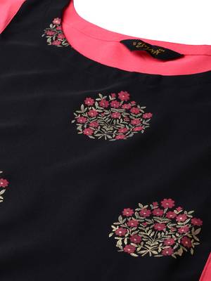 Peach printed crepe kurtas-and-kurtis 4