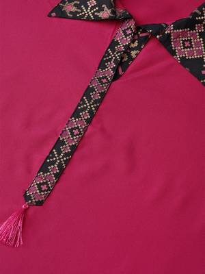Pink plain crepe kurtas-and-kurtis 4
