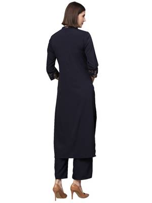 Blue printed crepe kurtas-and-kurtis 3