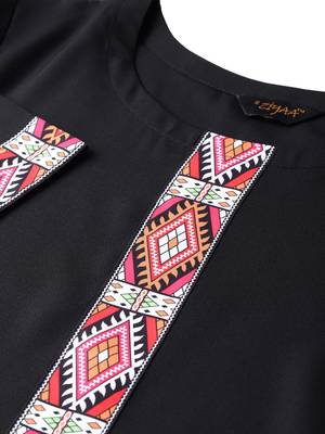 Black plain crepe kurta sets 4