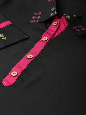 Black printed crepe kurta sets 4