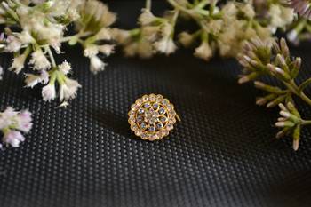 Designer Gold Plated Multi diamond nosering or nose pin 1