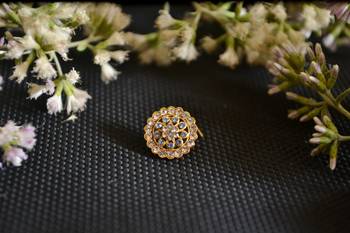 Designer Gold Plated Multi diamond nosering or nose pin 2