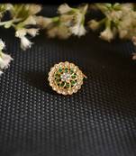 Designer Gold Plated Multi diamond nosering or nose pin