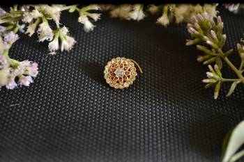 Designer Gold Plated Multi diamond nosering or nose pin 1