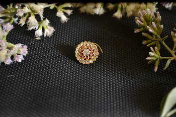 Designer Gold Plated Multi diamond nosering or nose pin 2