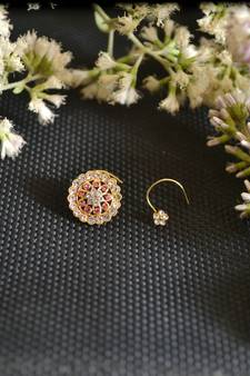 COMBO Dainty Shimmering nose stud or nosepin or nose ring with american diamond