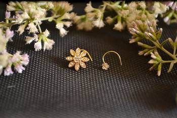 COMBO Dainty Shimmering nose stud or nosepin or nose ring with american diamond 1