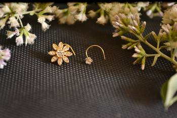 COMBO Dainty Shimmering nose stud or nosepin or nose ring with american diamond 2