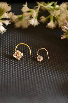 COMBO Dainty Shimmering nose stud or nosepin or nose ring with american diamond