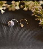 COMBO Dainty Shimmering nose stud or nosepin or nose ring with american diamond