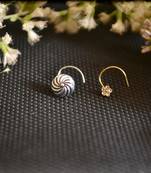 COMBO Dainty Shimmering nose stud or nosepin or nose ring with american diamond