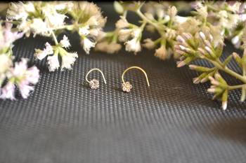 COMBO Dainty Shimmering nose stud or nosepin or nose ring with american diamond 1