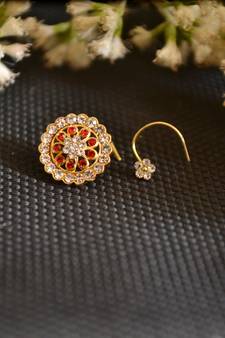 COMBO Dainty Shimmering nose stud or nosepin or nose ring with american diamond