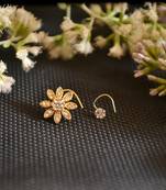 COMBO Dainty Shimmering nose stud or nosepin or nose ring with american diamond