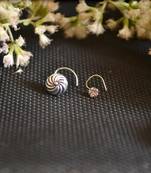 COMBO Dainty Shimmering nose stud or nosepin or nose ring with american diamond