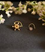 COMBO Dainty Shimmering nose stud or nosepin or nose ring with american diamond