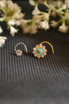 COMBO Dainty Shimmering nose stud or nosepin or nose ring with american diamond