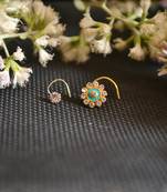 COMBO Dainty Shimmering nose stud or nosepin or nose ring with american diamond