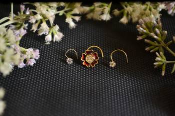 COMBO Dainty Shimmering nose stud or nosepin or nose ring with american diamond 2