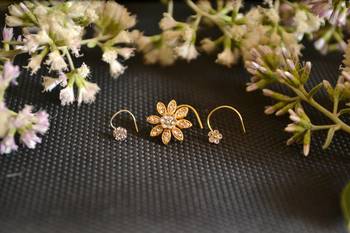 COMBO Dainty Shimmering nose stud or nosepin or nose ring with american diamond 1