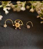 COMBO Dainty Shimmering nose stud or nosepin or nose ring with american diamond