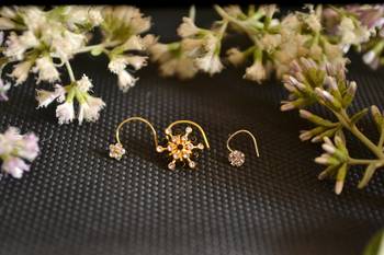 COMBO Dainty Shimmering nose stud or nosepin or nose ring with american diamond 2