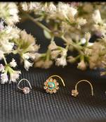 COMBO Dainty Shimmering nose stud or nosepin or nose ring with american diamond