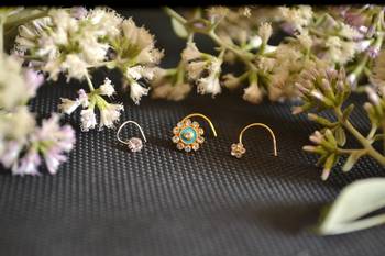 COMBO Dainty Shimmering nose stud or nosepin or nose ring with american diamond 1