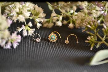 COMBO Dainty Shimmering nose stud or nosepin or nose ring with american diamond 2