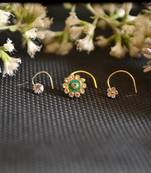 COMBO Dainty Shimmering nose stud or nosepin or nose ring with american diamond