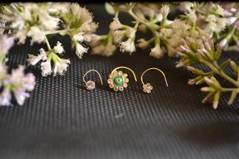COMBO Dainty Shimmering nose stud or nosepin or nose ring with american diamond 2