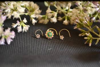 COMBO Dainty Shimmering nose stud or nosepin or nose ring with american diamond 3