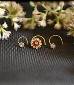 COMBO Dainty Shimmering nose stud or nosepin or nose ring with american diamond