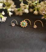 COMBO Dainty Shimmering nose stud or nosepin or nose ring with american diamond