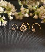 COMBO Dainty Shimmering nose stud or nosepin or nose ring with american diamond