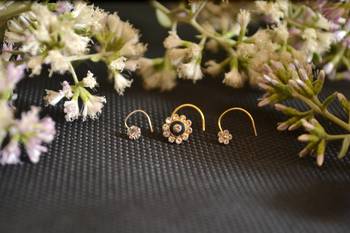 COMBO Dainty Shimmering nose stud or nosepin or nose ring with american diamond 2
