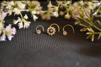 COMBO Dainty Shimmering nose stud or nosepin or nose ring with american diamond 4
