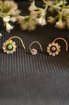 COMBO Dainty Shimmering nose stud or nosepin or nose ring with american diamond