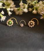 COMBO Dainty Shimmering nose stud or nosepin or nose ring with american diamond