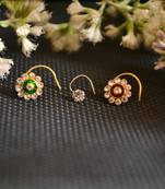 COMBO Dainty Shimmering nose stud or nosepin or nose ring with american diamond