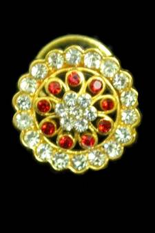 Designer Gold Plated Multi diamond nosering or nose pin